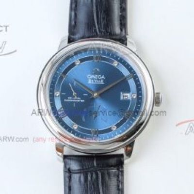 Perfect Replica Swiss Omega De Ville Stainless Steel Blue Dial Automatic Watches 